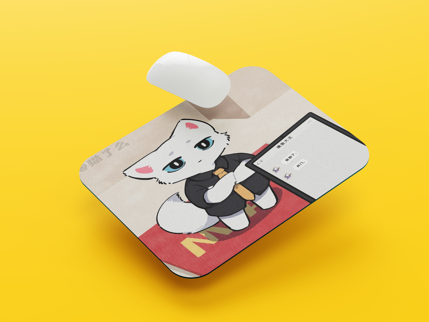 Cat With Tasks Mouse Pad