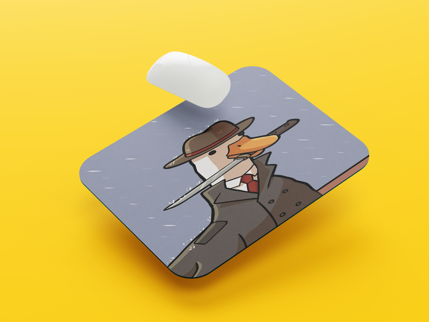 Duck With Knife Mouse Pad