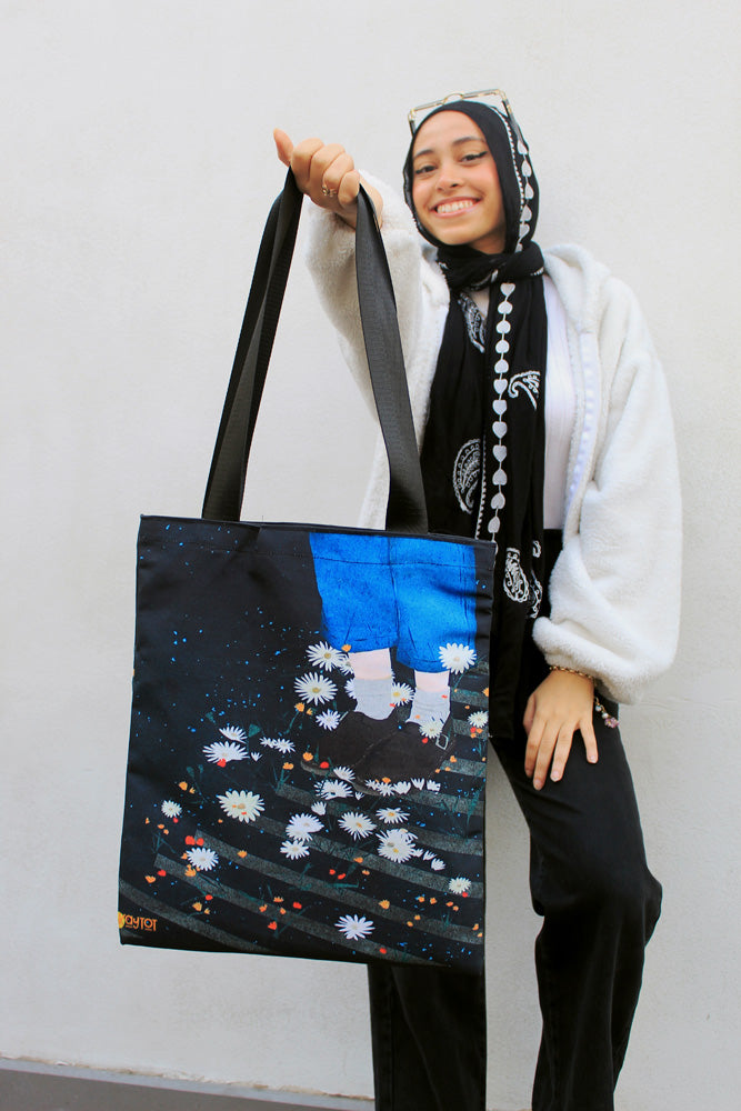Midnight Blooms Tote Bag