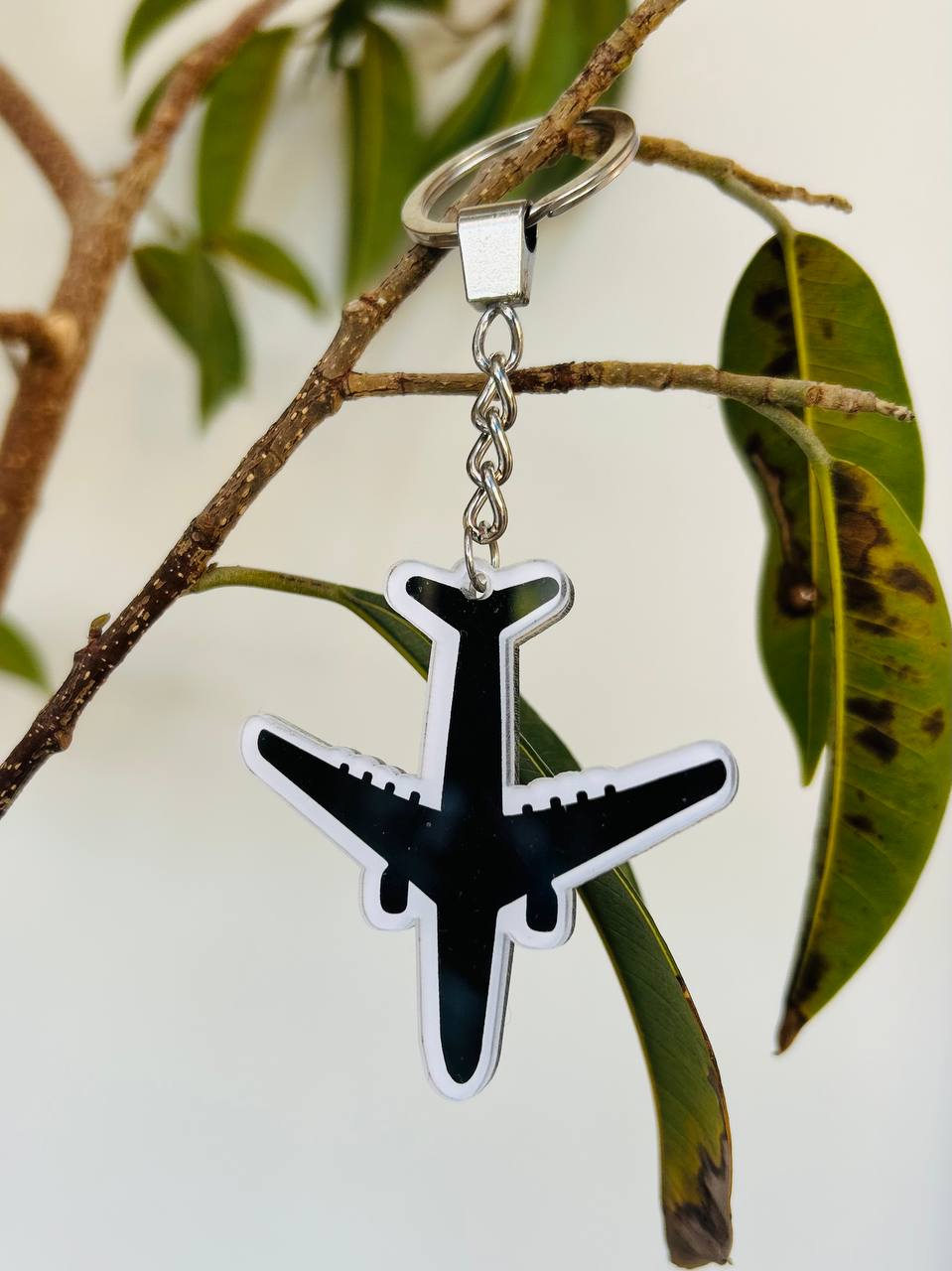 Black Plane Keychain