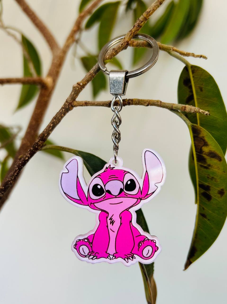 Pink Stitch Keychain