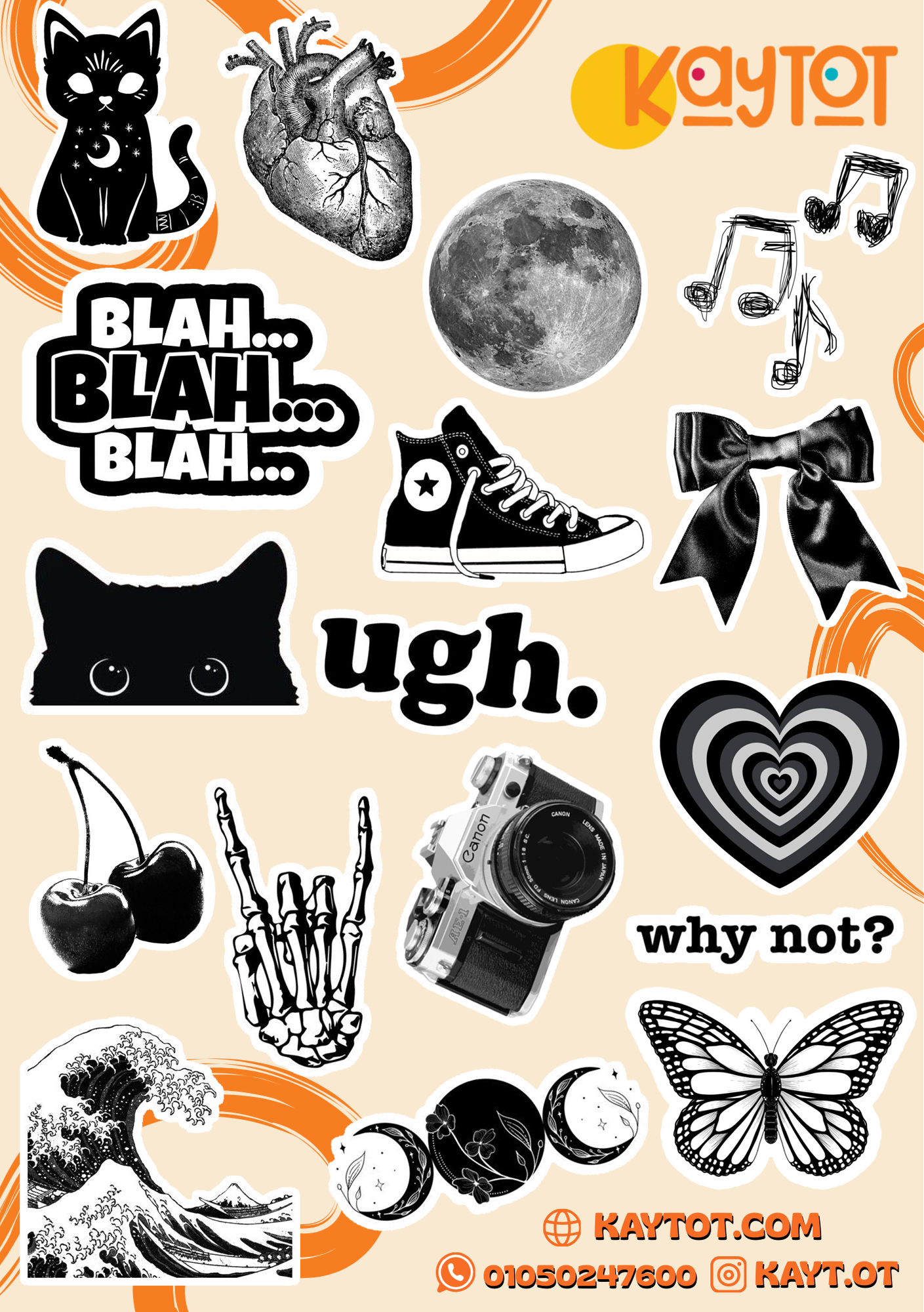 BLACK STICKERS Sheet