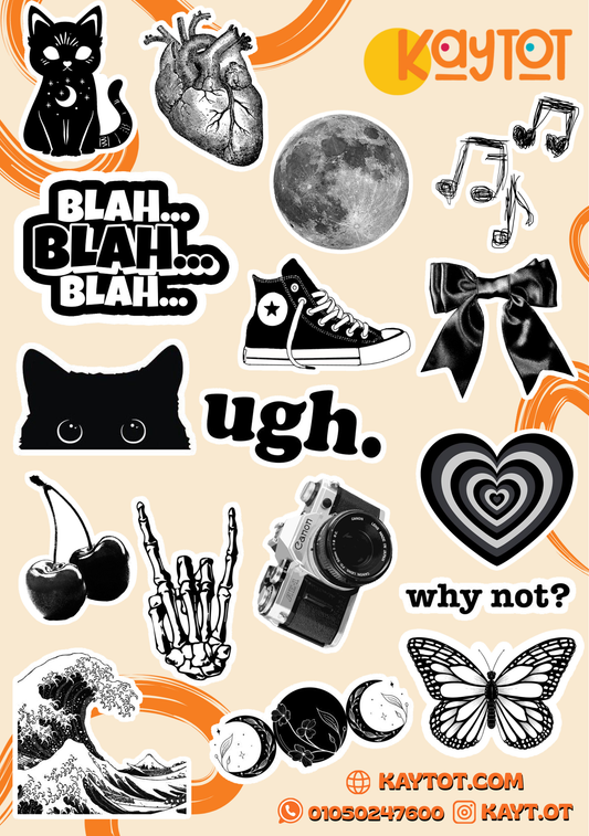 BLACK STICKERS Sheet