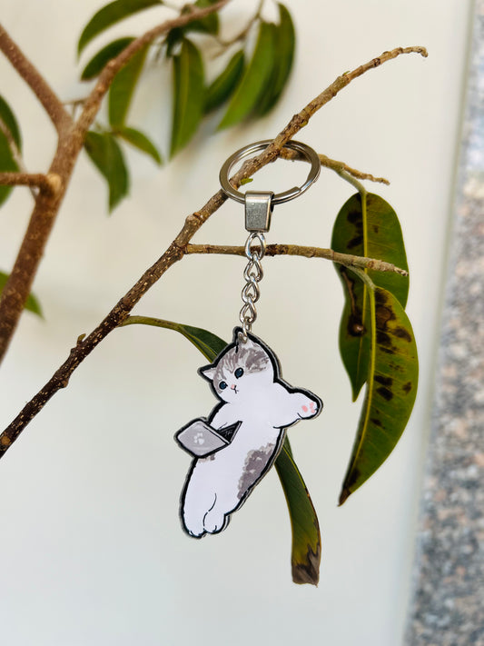 Comic Cat Keychain