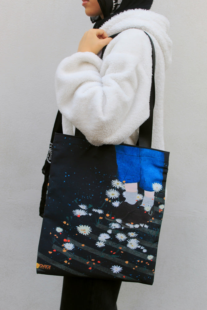 Midnight Blooms Tote Bag
