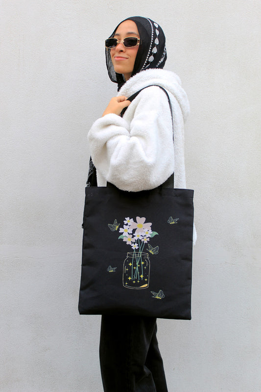 Starlit Blossoms Tote Bag