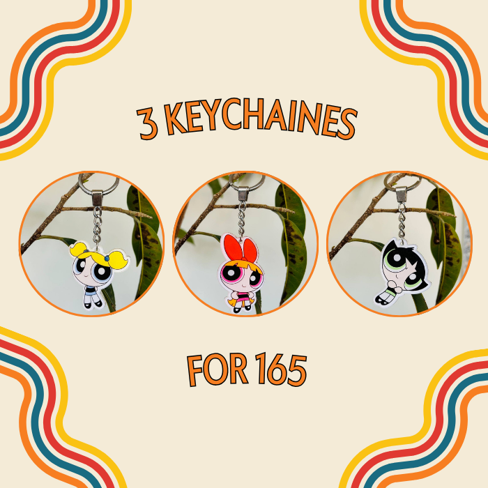 3 Powerpuff Girls Keychains